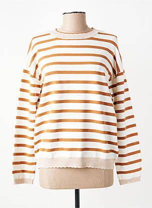 Pull col rond manches longues beige C'EST BEAU LA VIE femme