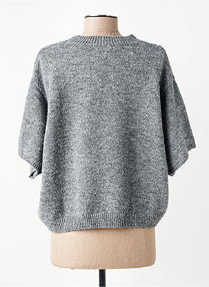 Pull tissage chiné manches 3/4 gris C'EST BEAU LA VIE femme