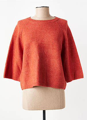 Pull stretch manches 3/4 orange C'EST BEAU LA VIE femme
