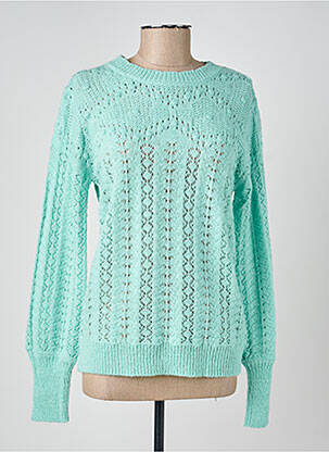Pull coupe droite manches longues bleu C'EST BEAU LA VIE femme