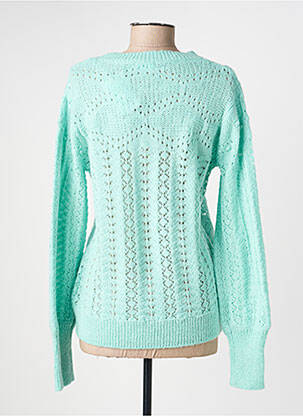 Pull coupe droite manches longues bleu C'EST BEAU LA VIE femme
