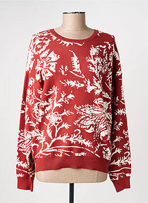 Pull coupe droite manches longues rouge C'EST BEAU LA VIE femme