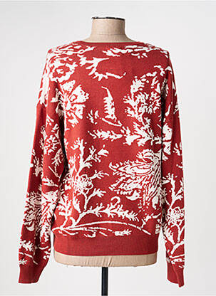 Pull coupe droite manches longues rouge C'EST BEAU LA VIE femme