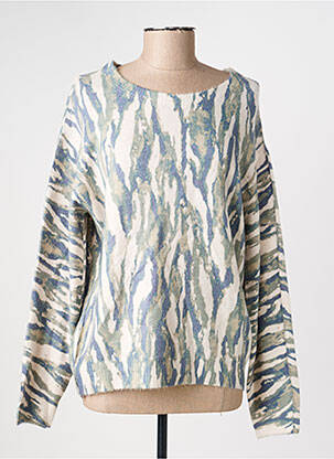 Pull coupe droite manches longues vert JULIE GUERLANDE femme