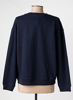 Sweat-shirt sérigraphie floquée manches longues bleu C'EST BEAU LA VIE femme