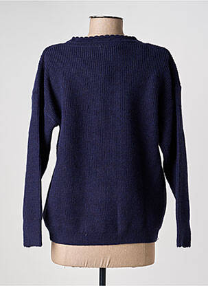 Pull coupe droite manches longues bleu C'EST BEAU LA VIE femme