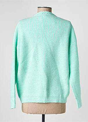 Pull coupe droite manches longues vert C'EST BEAU LA VIE femme