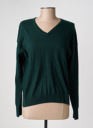 Pull coupe cintrée manches longues vert JULIE GUERLANDE femme