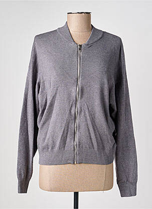 Gilet manches longues coupe cintrée gris C'EST BEAU LA VIE femme