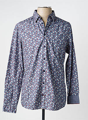 Chemise manches longues imprimé fantaisie bleu CAMBRIDGE homme