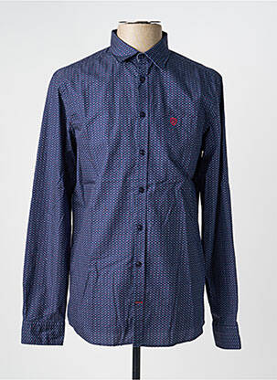 Chemise manches longues imprimé fantaisie bleu CAMBRIDGE homme