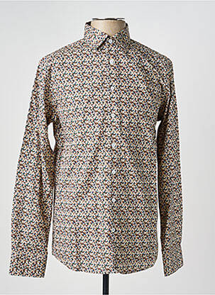 Chemise manches longues imprimé fleurs jaune CAMBRIDGE homme