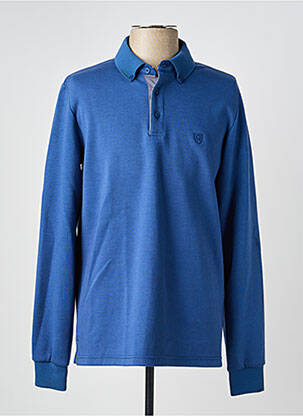 Polo manches longues manches longues bleu CAMBRIDGE homme