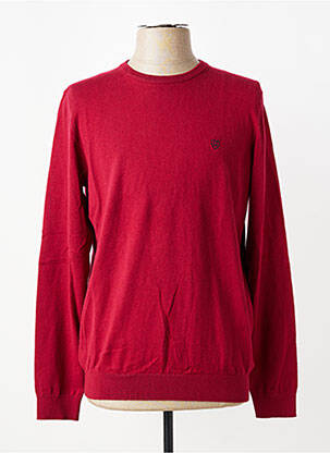 Pull col rond manches longues rouge CAMBRIDGE homme