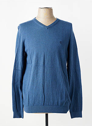 Pull col v manches longues bleu CAMBRIDGE homme