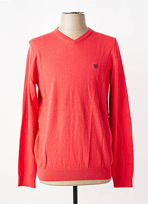 Pull col v manches longues orange CAMBRIDGE homme