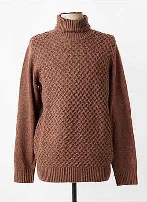 Pull maille tricot manches longues marron CAMBRIDGE homme