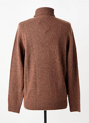 Pull maille tricot manches longues marron CAMBRIDGE homme