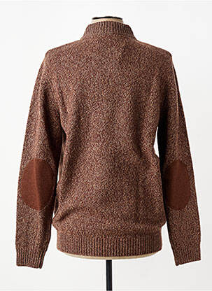 Pull col rond manches longues marron CAMBRIDGE homme