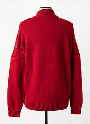 Pull maille tricot manches longues rouge CAMBRIDGE homme