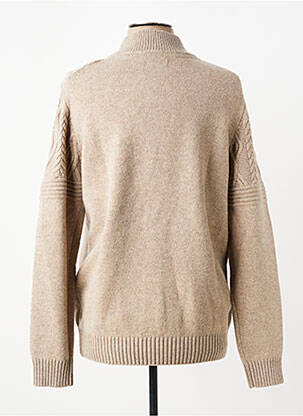 Pull maille tricot manches longues beige CAMBRIDGE homme