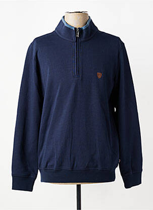 Sweat-shirt col camionneur manches longues bleu CAMBRIDGE homme