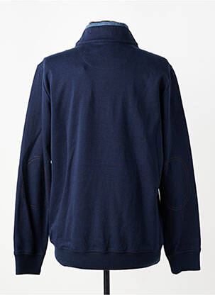 Sweat-shirt col camionneur manches longues bleu CAMBRIDGE homme