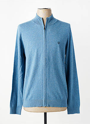 Gilet manches longues maille fine bleu CAMBRIDGE homme