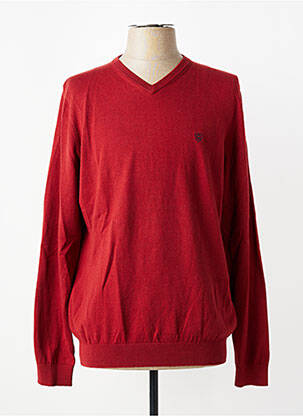 Pull col v manches longues orange CAMBRIDGE homme