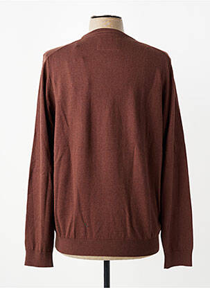 Pull col v manches longues marron CAMBRIDGE homme