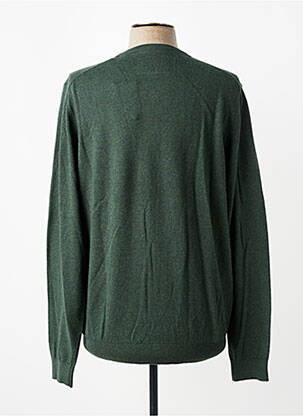 Pull col v manches longues vert fonce CAMBRIDGE homme