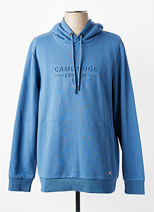 Sweat-shirt à capuche tissage jersey manches longues bleu CAMBRIDGE homme