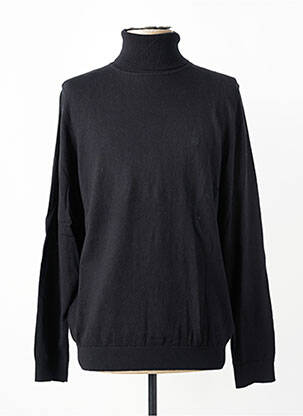 Pull col roulé stretch manches longues noir CAMBRIDGE homme
