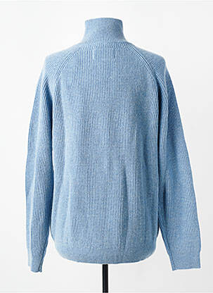 Pull tissage chiné manches longues bleu CAMBRIDGE homme