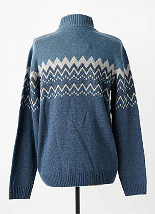 Pull tissage jacquard manches longues bleu CAMBRIDGE homme