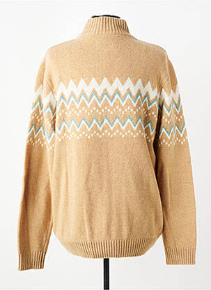 Pull tissage jacquard manches longues beige CAMBRIDGE homme