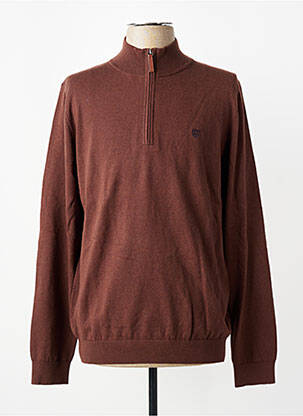 Pull col camionneur manches longues marron CAMBRIDGE homme