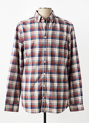 Chemise manches longues imprimé écossais orange CAMBRIDGE homme