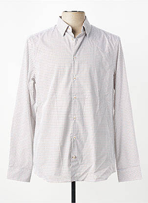 Chemise manches longues imprimé fantaisie beige CAMBRIDGE homme