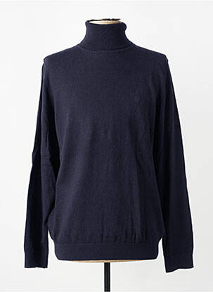 Pull col roulé stretch manches longues bleu CAMBRIDGE homme