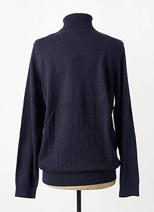Pull col roulé stretch manches longues bleu CAMBRIDGE homme