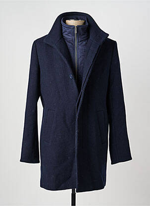 Manteau long manches longues sans capuche bleu CAMBRIDGE homme