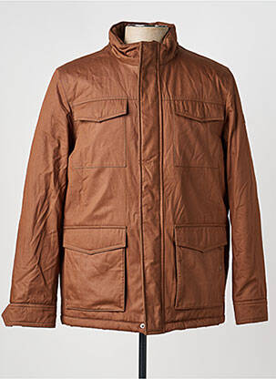Manteau court fermeture zippée sous rabat pressionné sans capuche marron CAMBRIDGE homme