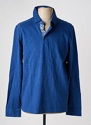 Polo manches longues manches longues bleu CAMBRIDGE homme