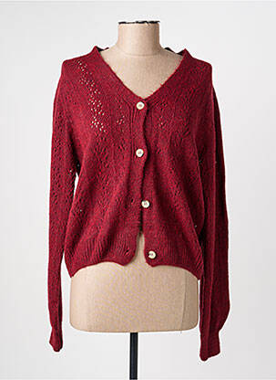 Gilet manches longues resserrée sur le bas rouge JULIE GUERLANDE femme