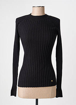 Pull stretch manches longues noir C'EST BEAU LA VIE femme