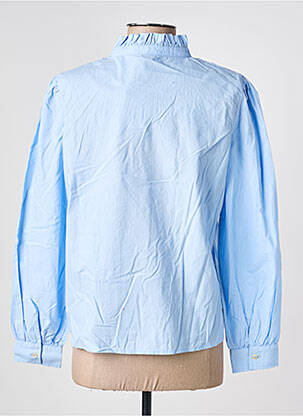 Chemisier coupe droite manches longues bleu JULIE GUERLANDE femme
