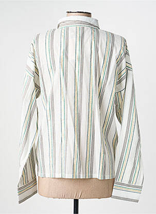Chemisier tissage crêpe manches longues blanc JULIE GUERLANDE femme