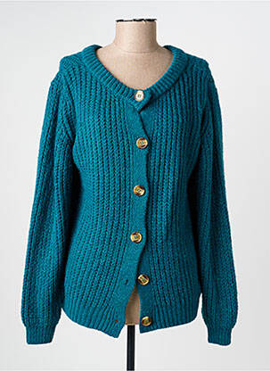 Gilet manches longues resserrée sur le bas vert JULIE GUERLANDE femme
