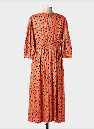Robe mi-longue manches 3/4 manches 3/4 orange WHITE STUFF femme